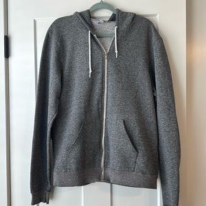 Grey American Apparel Zip Up Hoodie, Size L